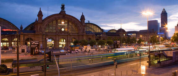 View of Frankfurt Central Station by night