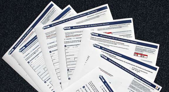 Bestellscheine Fahrkarten