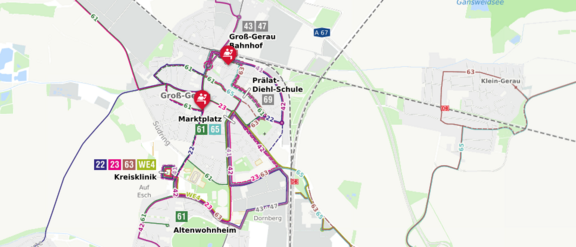 Interaktiver Liniennetzplan Kreis Groß-Gerau