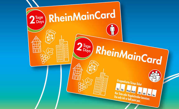 two orange maps with typical symbols for the Rhein-Main region and local traffic symbols