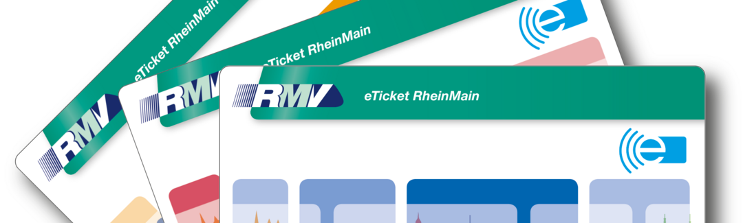 Grafik: Fahrkartenfächer, Schrift: eTicket RheinMain