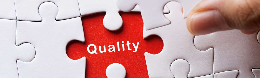 Puzzle, auf dem letzten Teil steht control und unter diesem Teil steht Quality