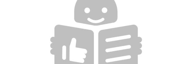 © Adobe Stock ein graues Piktogramm, ein Gesicht liest in einem Buch, Daumen nach oben