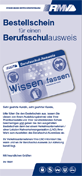 Frontabbildung des Bestellscheins für den Berufsschulausweis