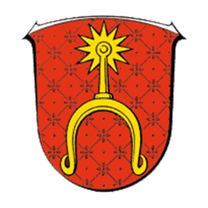 Wappen Sulzbach: Roter Schild mit einem goldenen Sporn.